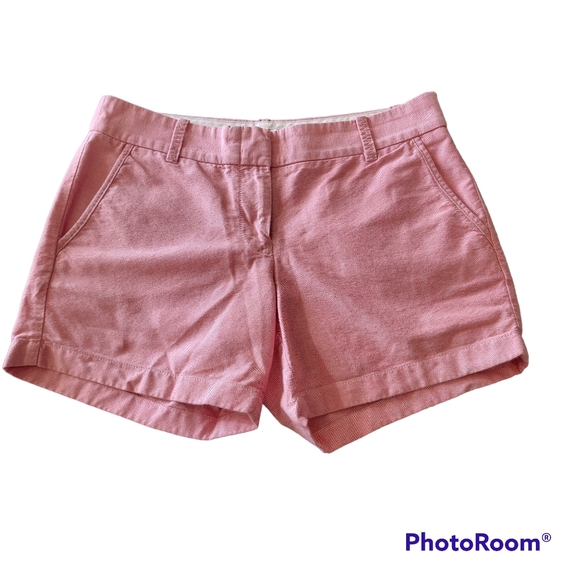 J. Crew Pants - J. Crew Pink Oxford 100% Cotton 5" Broken In Chino Shorts Size 4